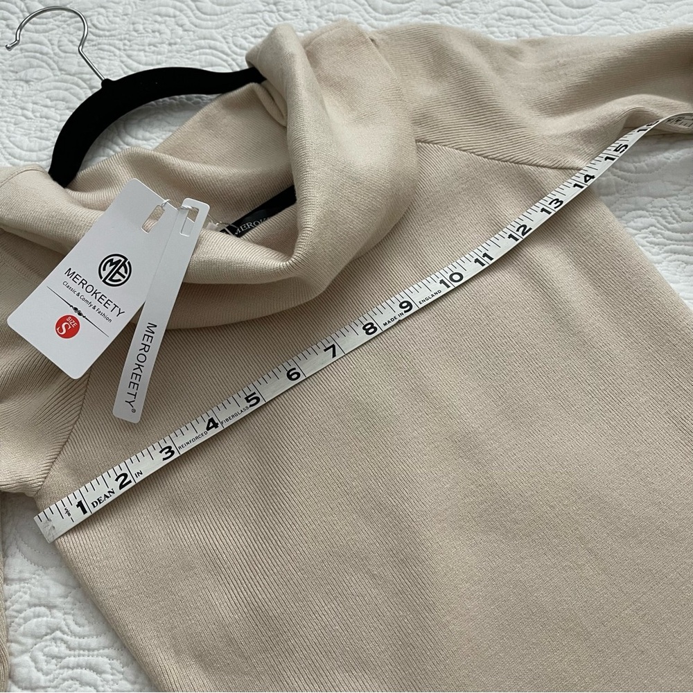 Merokeety Tan Sweater Dress Size Small - Picture 8 of 14